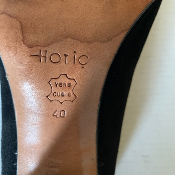 Black real suede shoes with black patent leather  capped toe & leather heels 40 - Picture 13 of 16